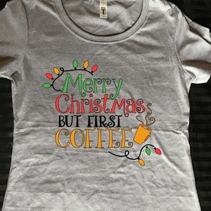 Handcrafted vinyl print Christmas tee